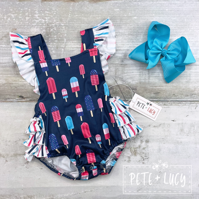 Patriotic Popsicles Bubble Romper