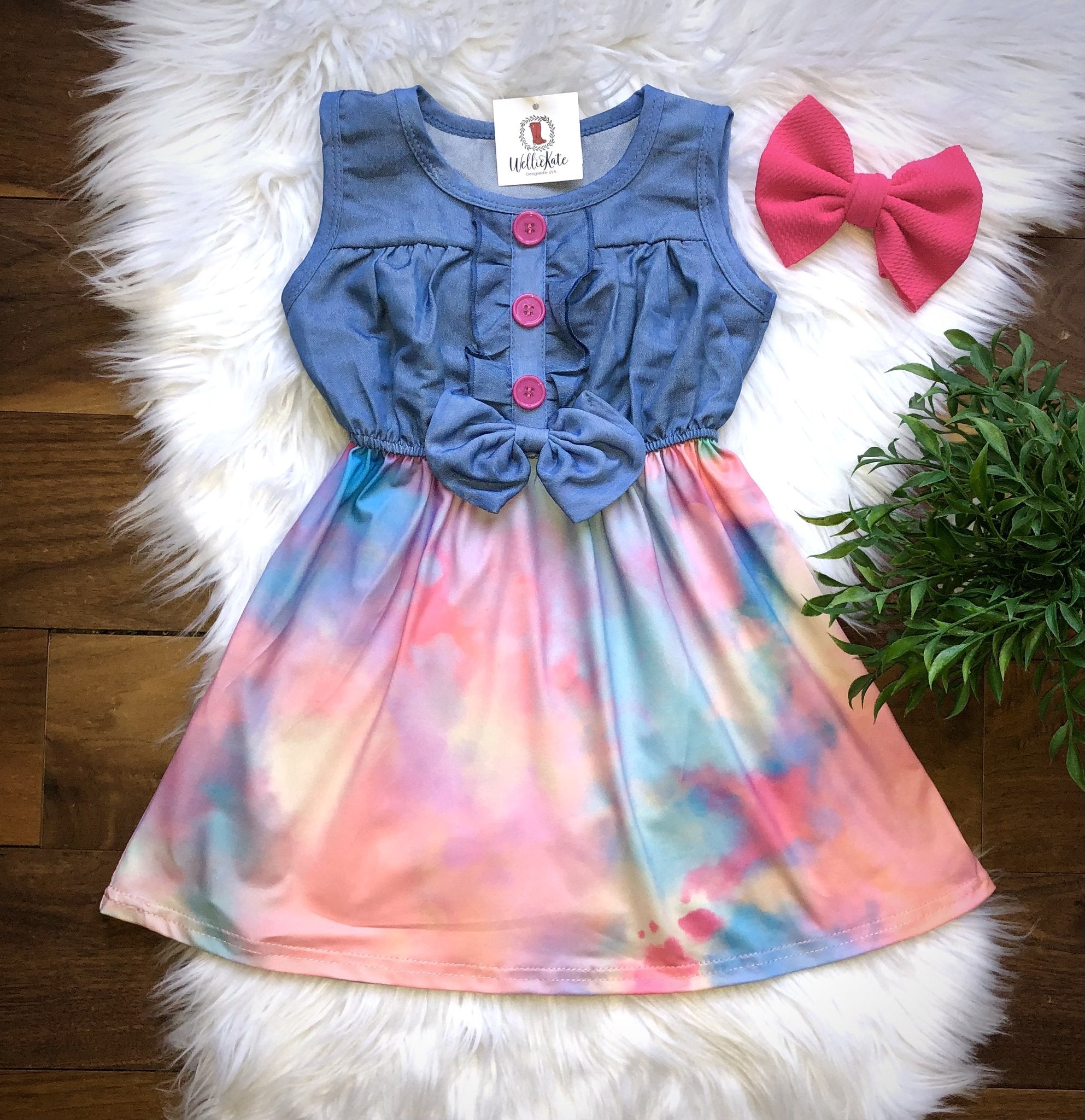 Denim Tie-Dye Dress