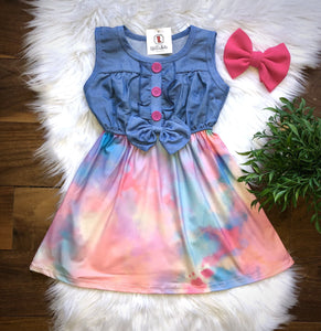 Denim Tie-Dye Dress