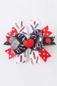 Black/Red Apple ABC Bow