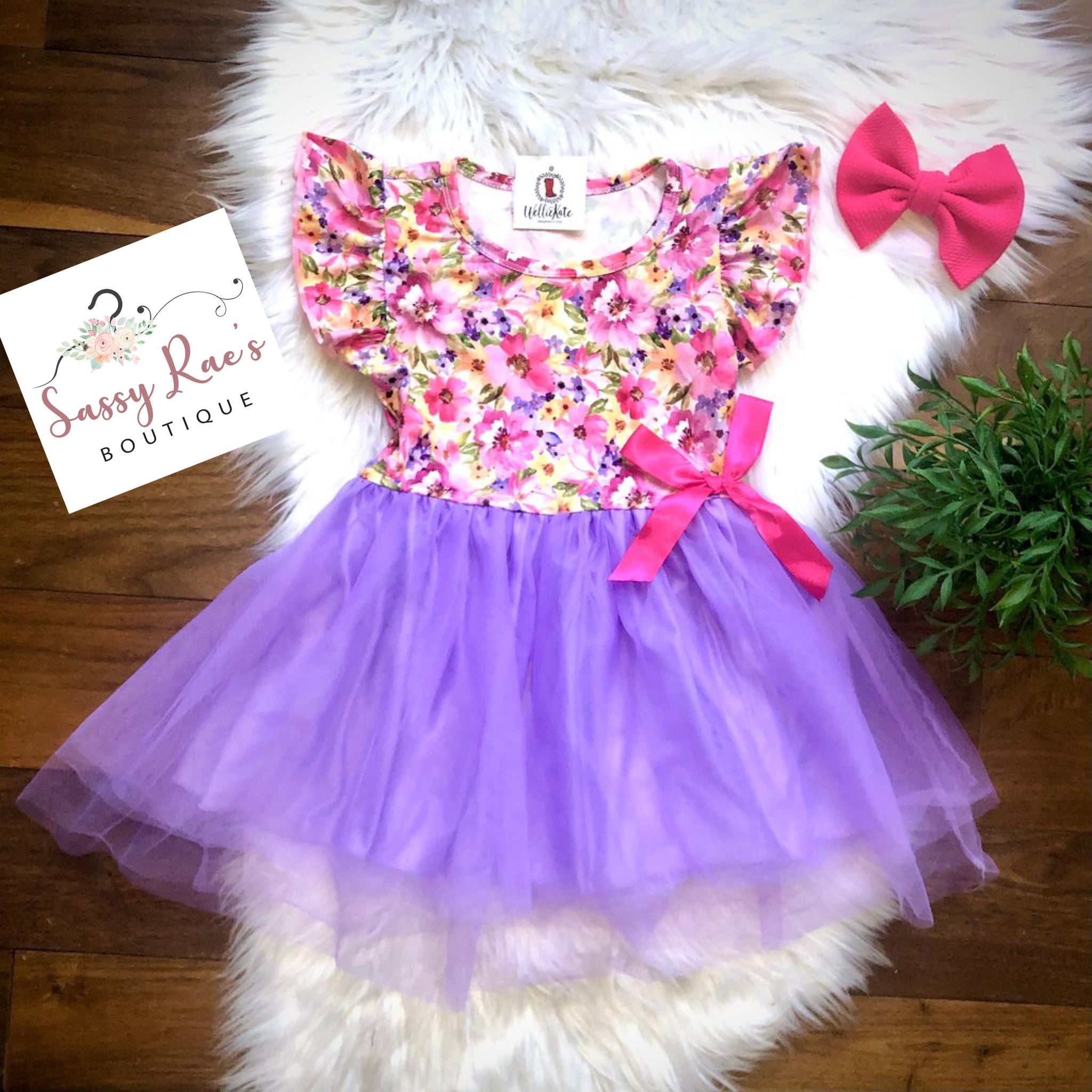 Watercolor Floral Tulle Dress