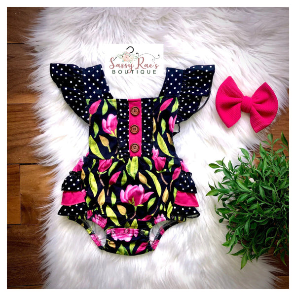 Pink Magnolia Bubbke Romper