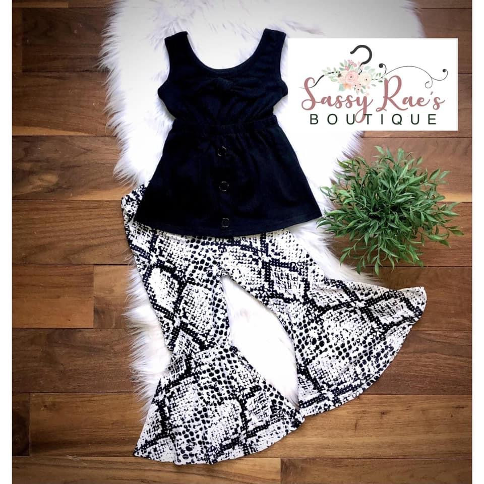 Snakeskin Bell Pants Set