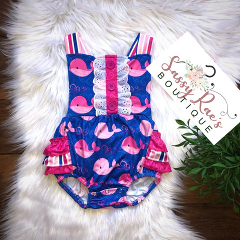 Pink Whale Romper