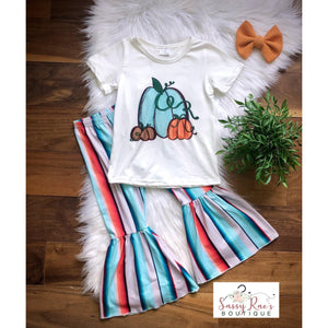 Striped Pumpkin Bell Pants Set