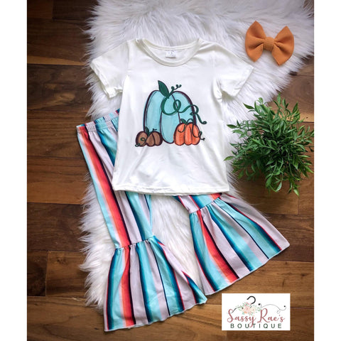 Striped Pumpkin Bell Pants Set